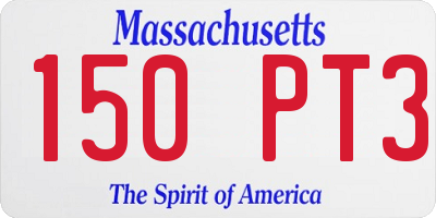 MA license plate 150PT3