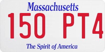 MA license plate 150PT4
