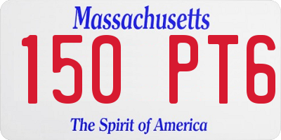 MA license plate 150PT6
