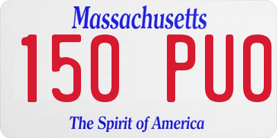 MA license plate 150PU0