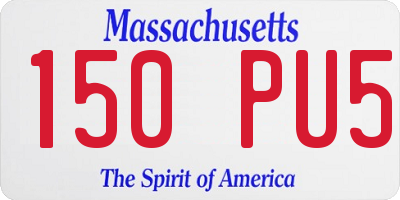 MA license plate 150PU5