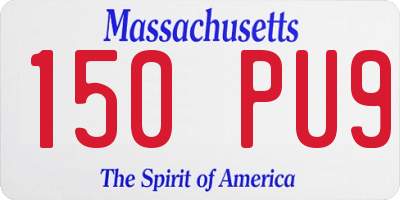 MA license plate 150PU9