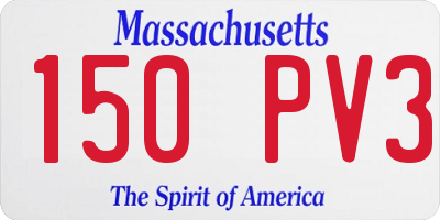 MA license plate 150PV3