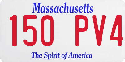 MA license plate 150PV4