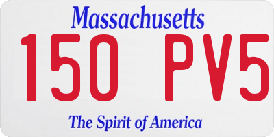 MA license plate 150PV5