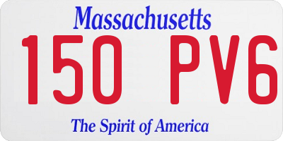 MA license plate 150PV6