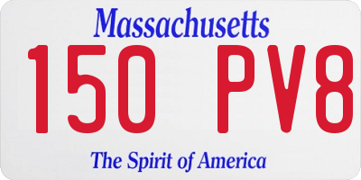 MA license plate 150PV8