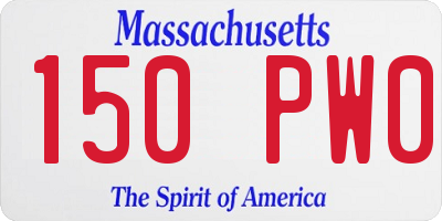 MA license plate 150PW0