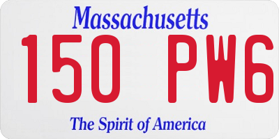 MA license plate 150PW6