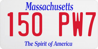 MA license plate 150PW7