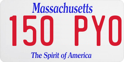 MA license plate 150PY0