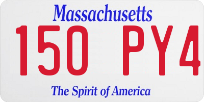 MA license plate 150PY4