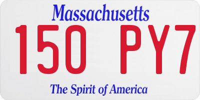 MA license plate 150PY7