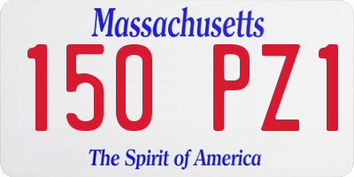 MA license plate 150PZ1