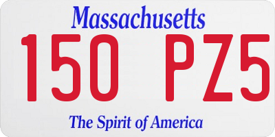 MA license plate 150PZ5
