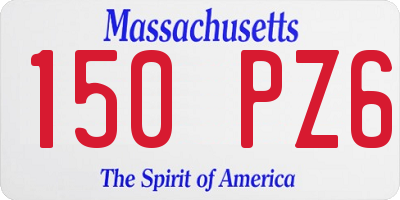 MA license plate 150PZ6