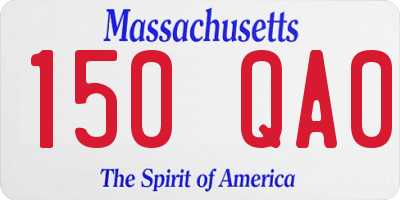 MA license plate 150QA0