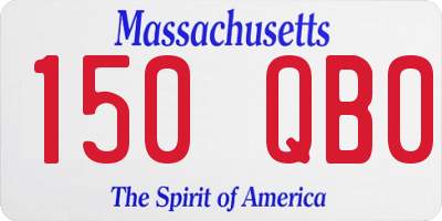MA license plate 150QB0