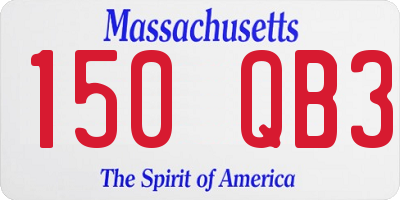 MA license plate 150QB3