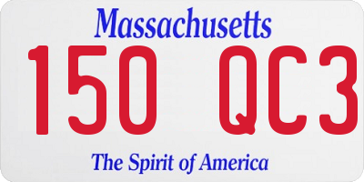 MA license plate 150QC3