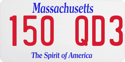 MA license plate 150QD3