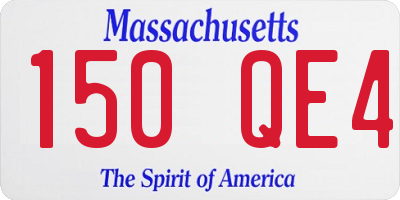 MA license plate 150QE4