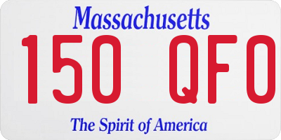 MA license plate 150QF0