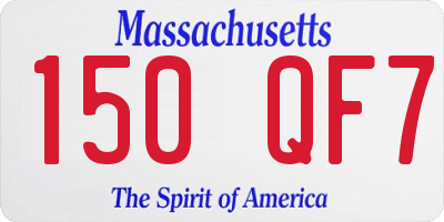 MA license plate 150QF7