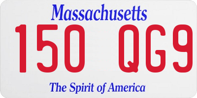 MA license plate 150QG9