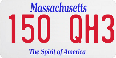 MA license plate 150QH3
