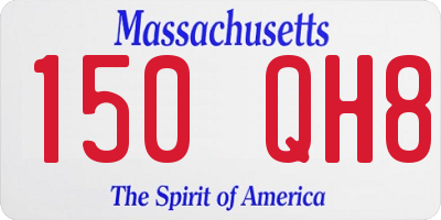 MA license plate 150QH8