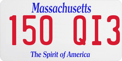 MA license plate 150QI3