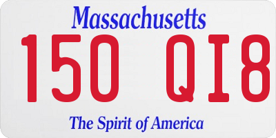 MA license plate 150QI8