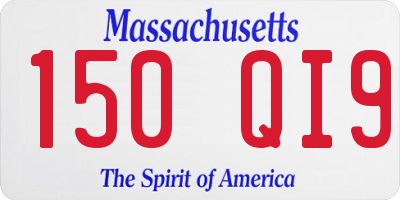 MA license plate 150QI9