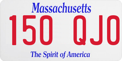 MA license plate 150QJ0