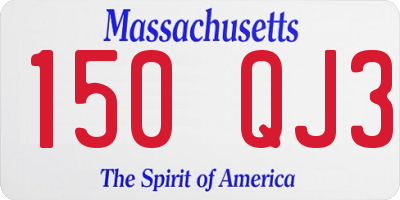 MA license plate 150QJ3
