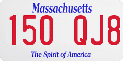 MA license plate 150QJ8
