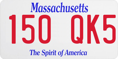 MA license plate 150QK5