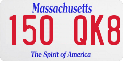 MA license plate 150QK8