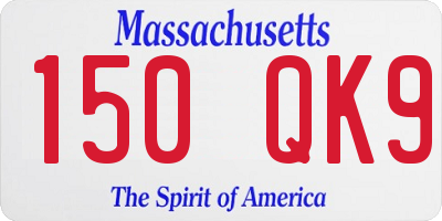 MA license plate 150QK9