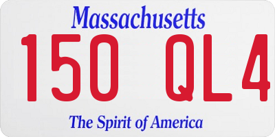 MA license plate 150QL4