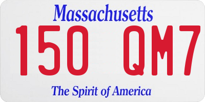 MA license plate 150QM7