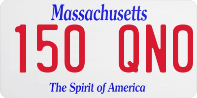 MA license plate 150QN0