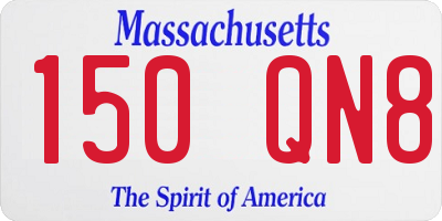MA license plate 150QN8