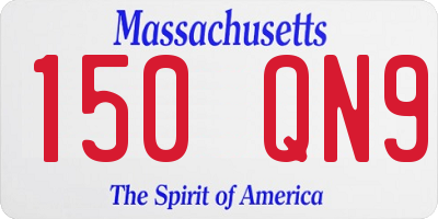 MA license plate 150QN9