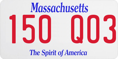 MA license plate 150QO3