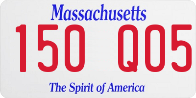 MA license plate 150QO5