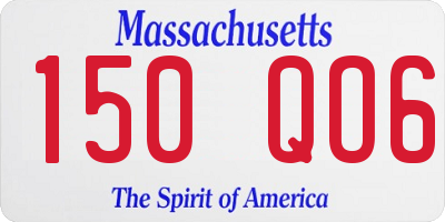 MA license plate 150QO6