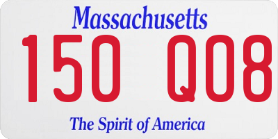 MA license plate 150QO8