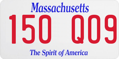MA license plate 150QO9